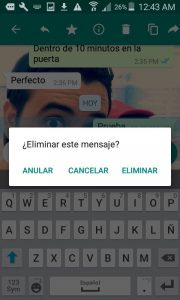 Eliminar WhatsApp del emisor y receptor