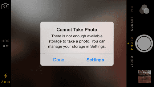 tomar fotos en iPhone sin espacio disponible