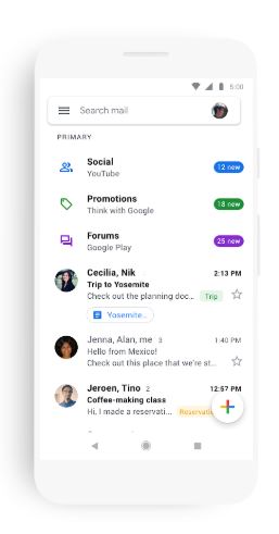 Nuevo diseño de Gmail para Android e iOS