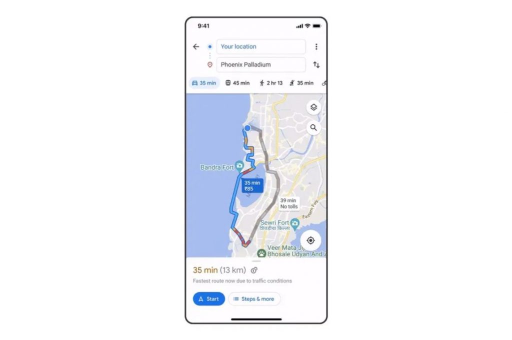 Google Maps calcula cargos de peaje