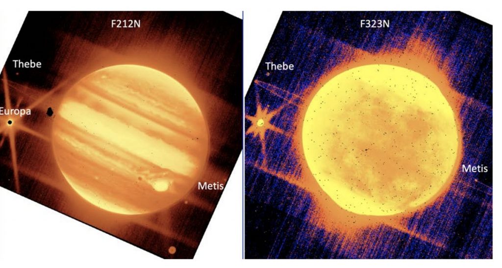 Imágenes e inflarrojo de las auroras de Júpiter