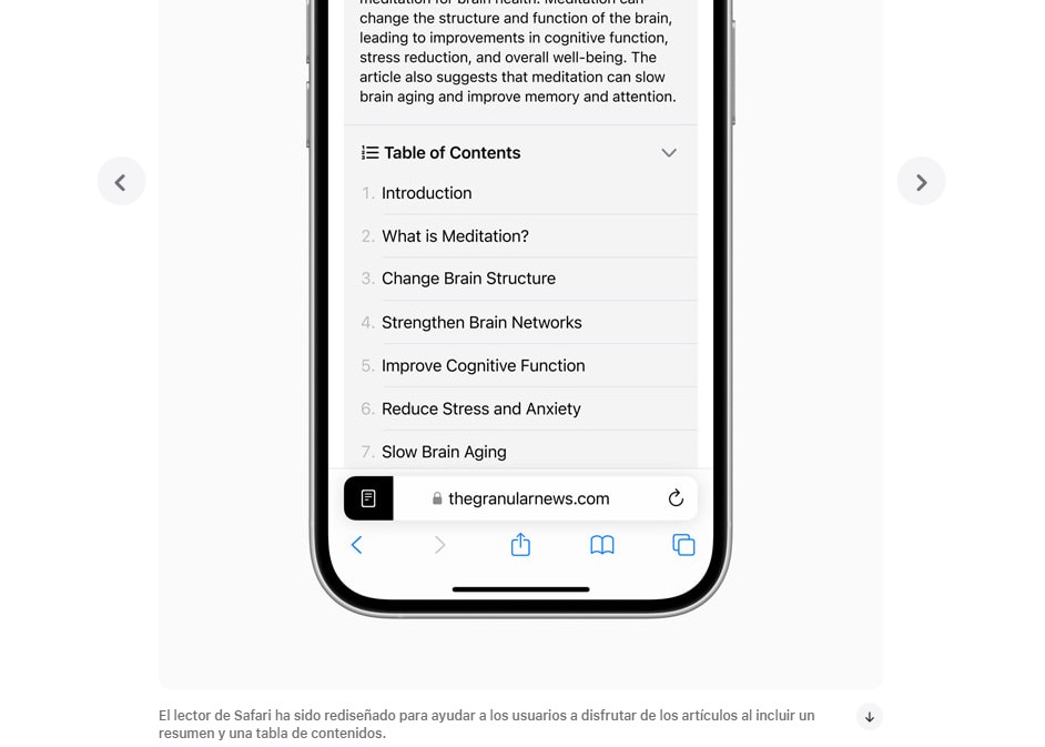 Apple lanza iOS 18 ia - Safari