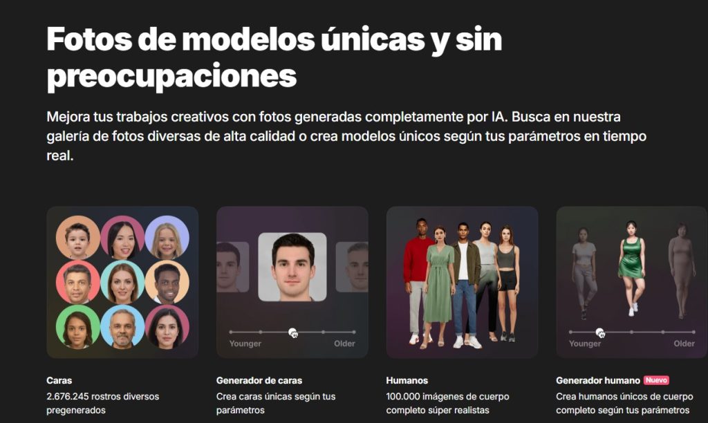 Cómo generar fotos de modelos con IA - Generated Photos