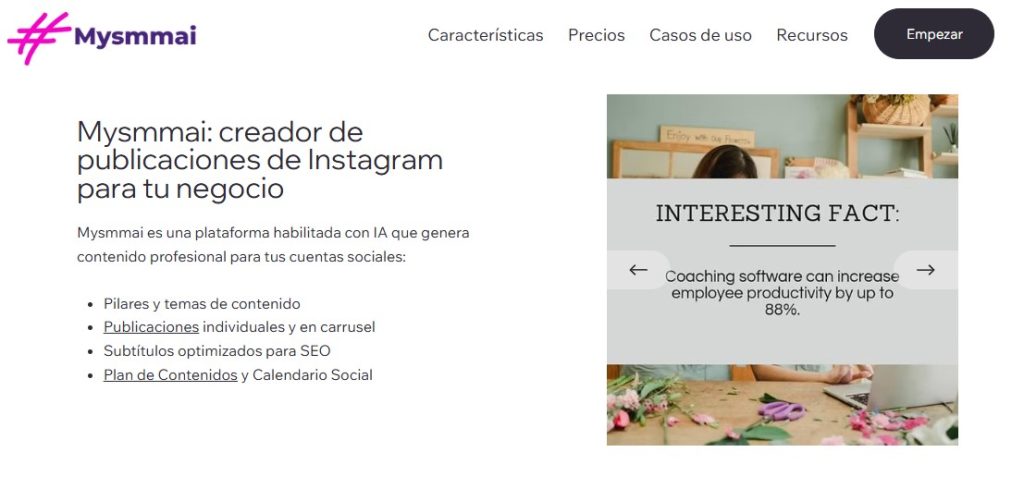 Cómo crear publicaciones en Instagram con IA - Cómo usar Mysmmai