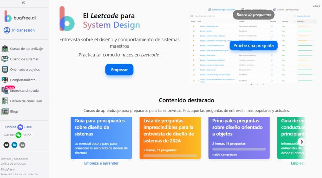 Cómo participar en entrevistas simuladas con IA sobre diseño de sistemas - BugFree