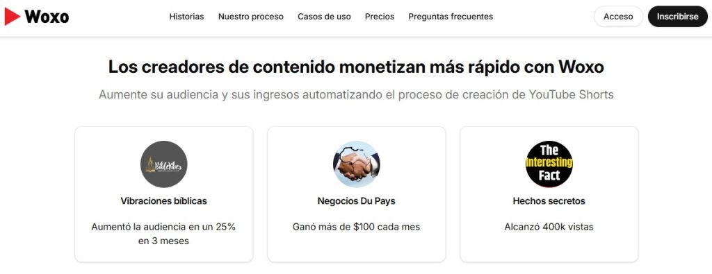 Cómo generar videos para YouTube Shorts con IA - Cómo usar WOXO