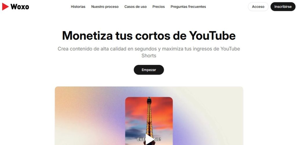 Cómo generar videos para YouTube Shorts con IA - WOXO