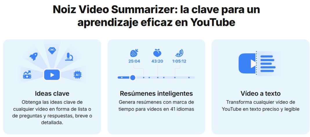 Cómo resumir videos de YouTube con IA: Descubre Noiz