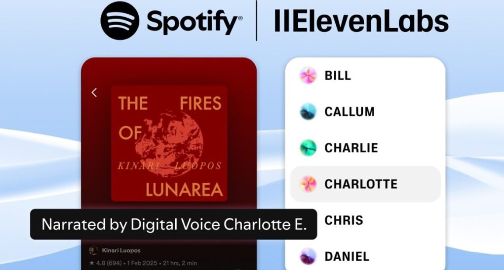 spotify - elevenlabs - asociación - audiolibros - ia