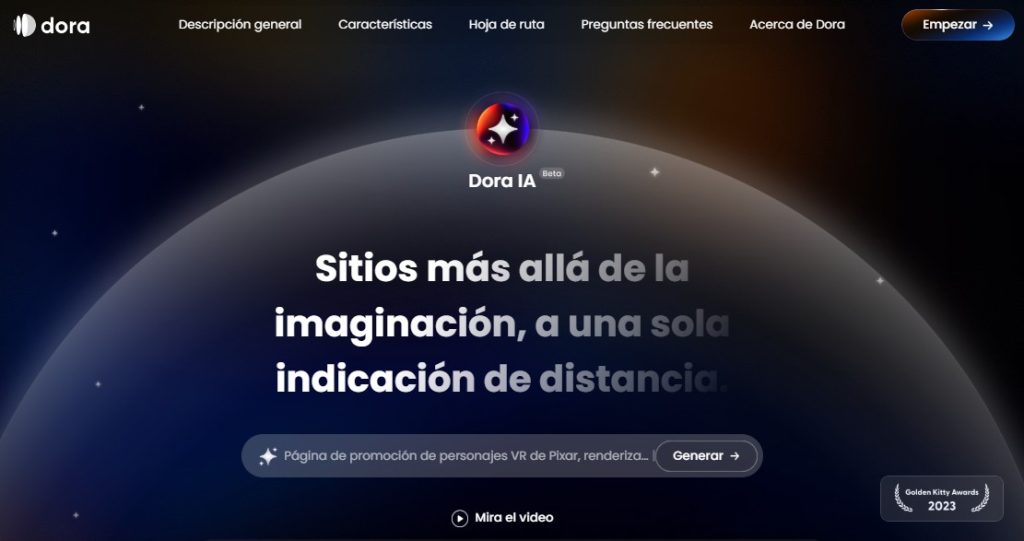 Cómo crear un sitio web con IA - Dora AI