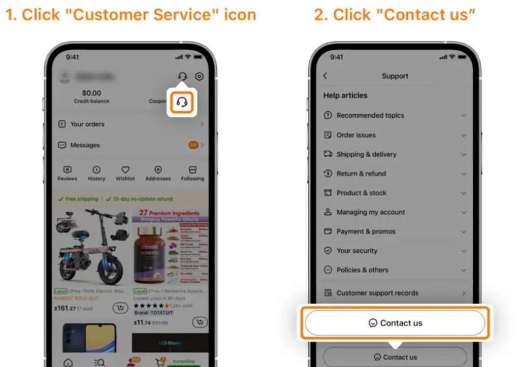 Cómo contactar con servicio de atención al cliente de Temu