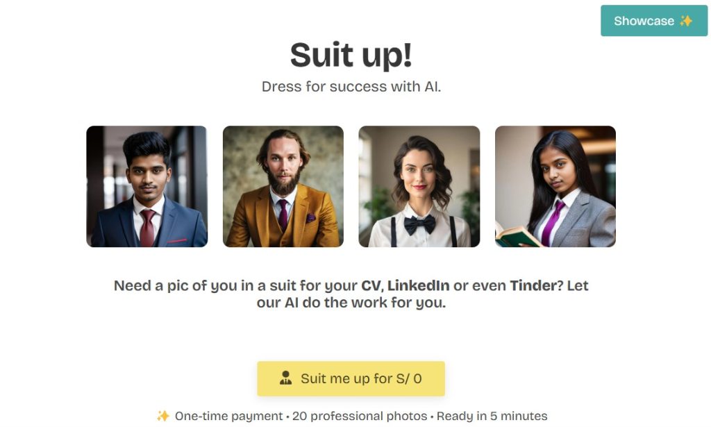 Cómo crear fotos profesionales con IA - Suit Me Up