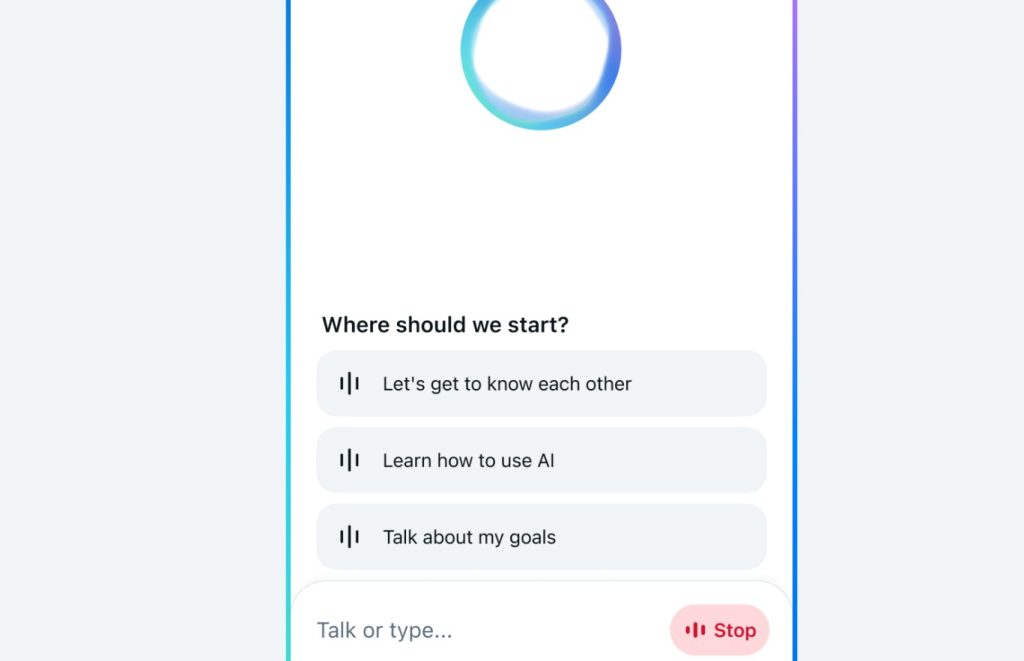 app Meta AI - conversaciones por voz