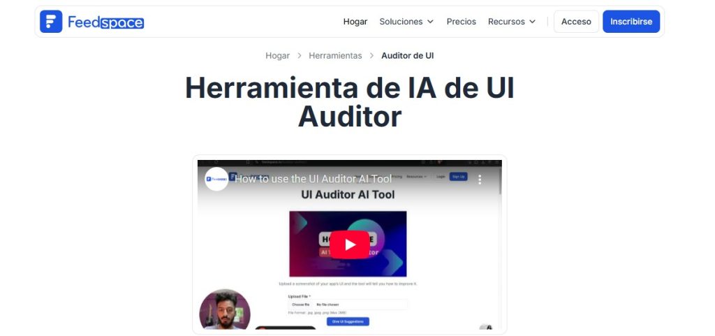 Cómo auditar una interfaz de usuario (UI) con IA - UI Auditor AI de Feedspace