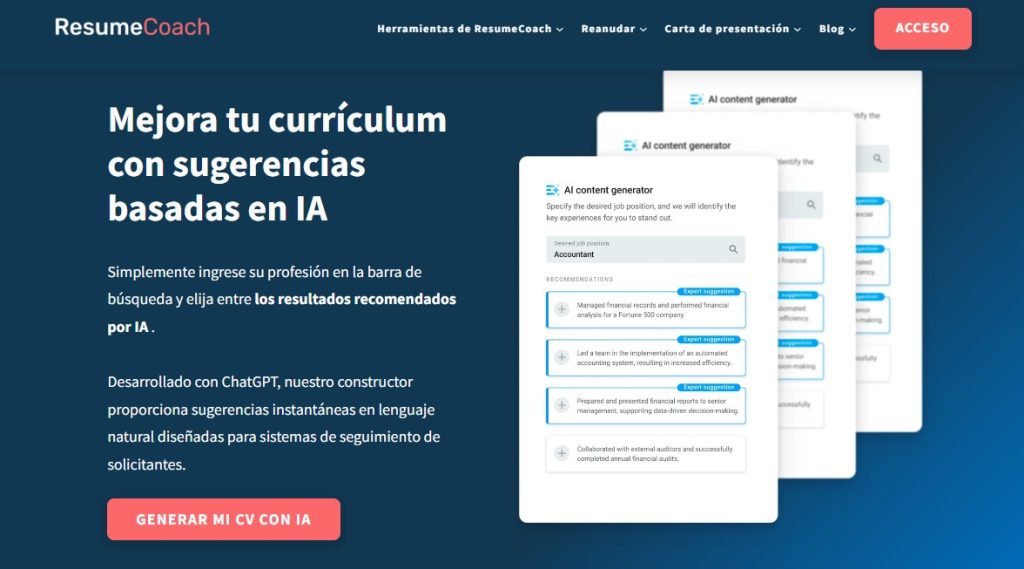 Cómo crear currículums y cartas de presentación con IA - Cómo usar Resumecoach