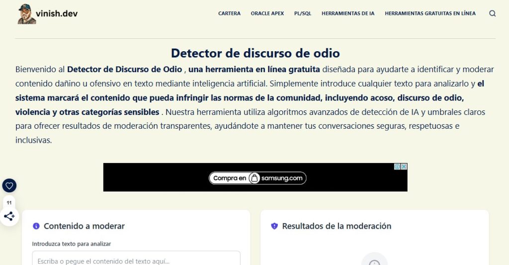 Cómo detectar un discurso de odio con IA - Hate Speech Detector de Vinish
