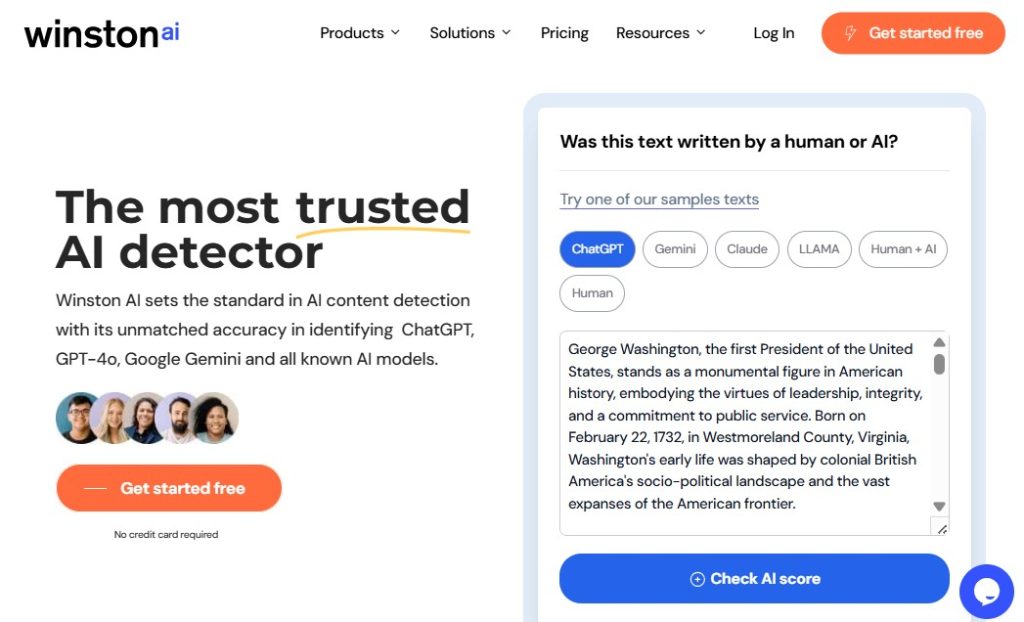 Cómo detectar un texto hecho con IA - Winston AI