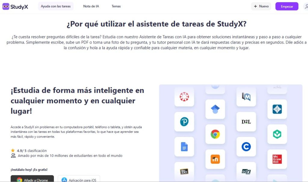 Cómo estudiar y realizar tareas con IA - Cómo usar StudyX