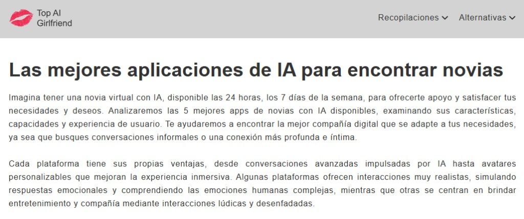 Cómo simular una relación romántica o de amistad con IA - Top AI Girlfriend