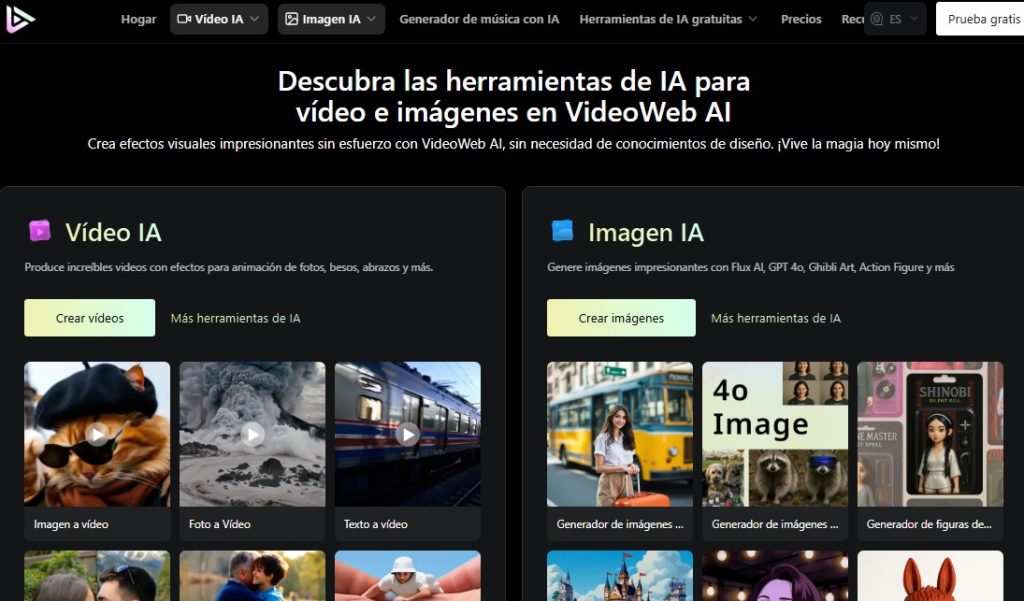 Cómo usar imágenes para crear videos con IA - Cómo usar VideoWeb AI