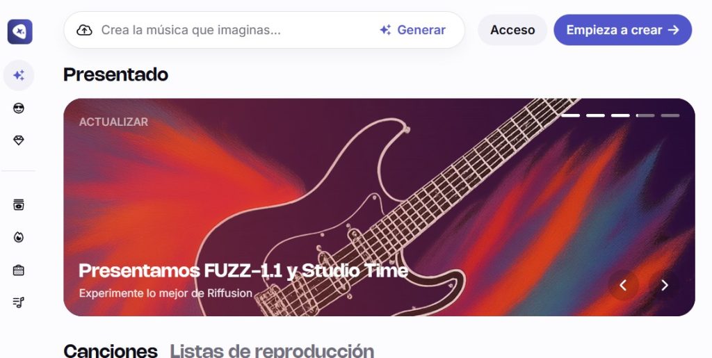 Cómo generar y editar música con IA - Riffusion