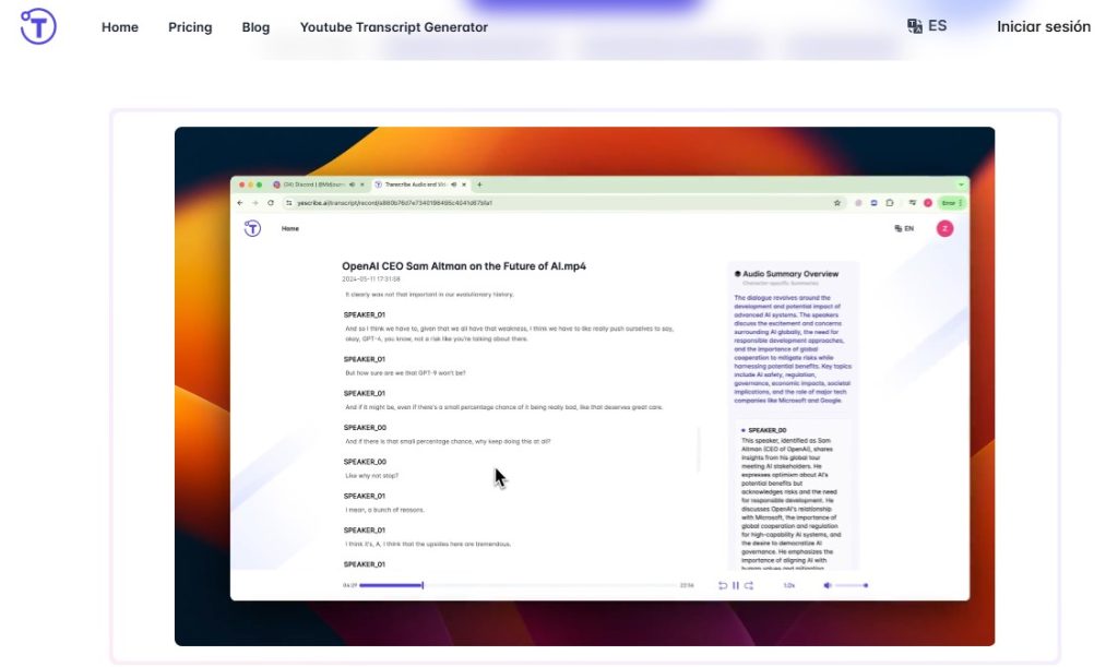 Cómo transcribir audio y video con IA - Cómo usar Yescribe