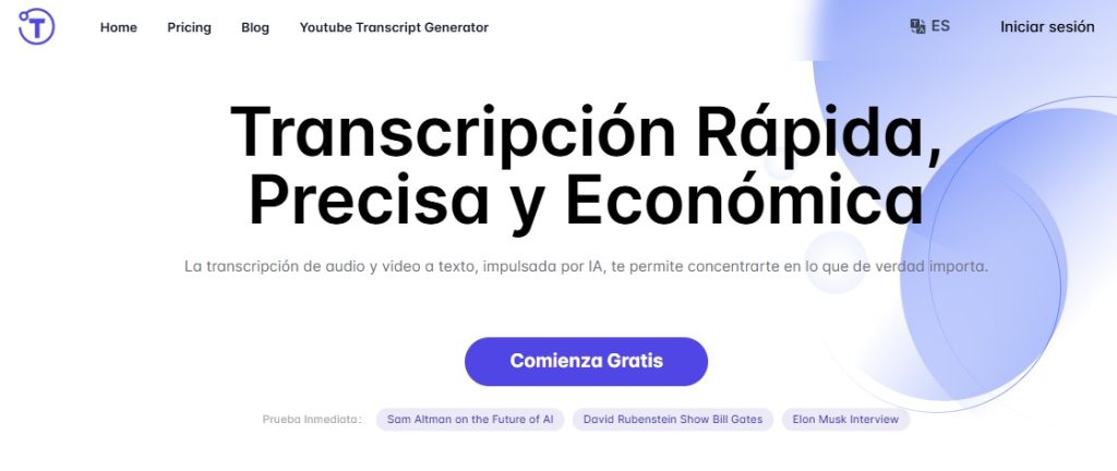 Cómo transcribir audio y video con IA - Yescribe