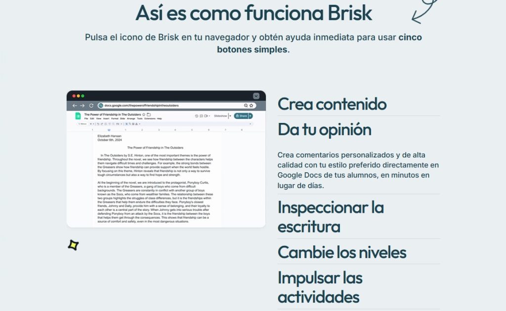 Cómo automatizar con IA comentarios sobre ensayos - usar Brisk