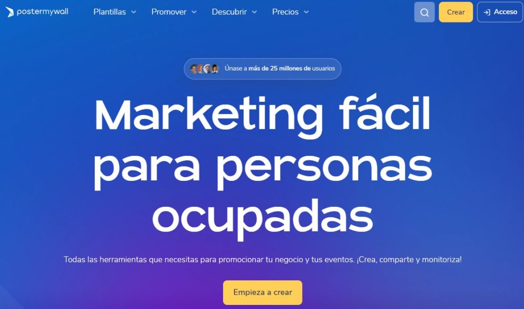 Cómo crear material promocional con IA - PosterMyWall