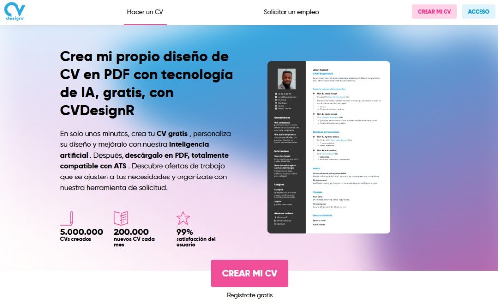 Cómo crear un CV con IA - CVDesignR