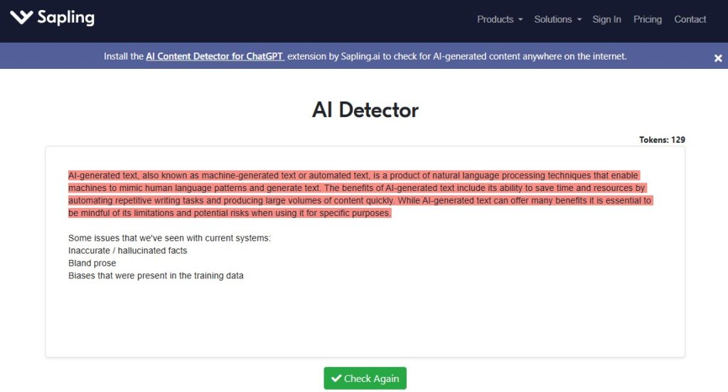 Cómo detectar textos creados con IA - Sapling AI Detector