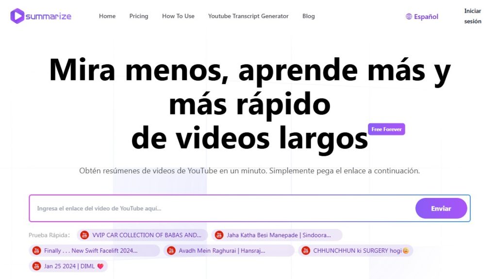 Cómo resumir videos de YouTube con IA - Summarize