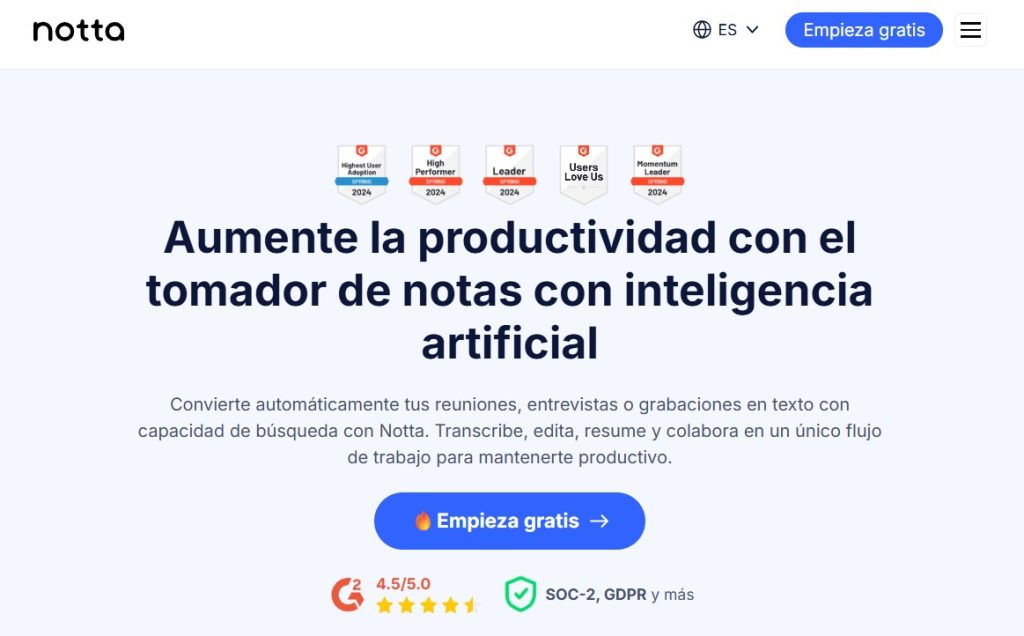 Cómo transcribir y resumir con IA - Notta AI