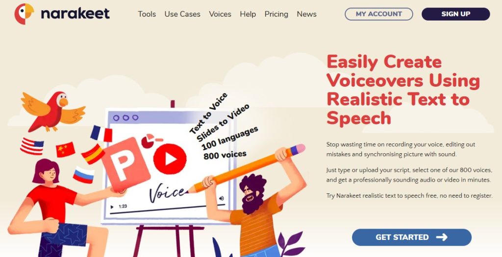 Cómo crear audios o videos por medio de texto con IA - Narakeet
