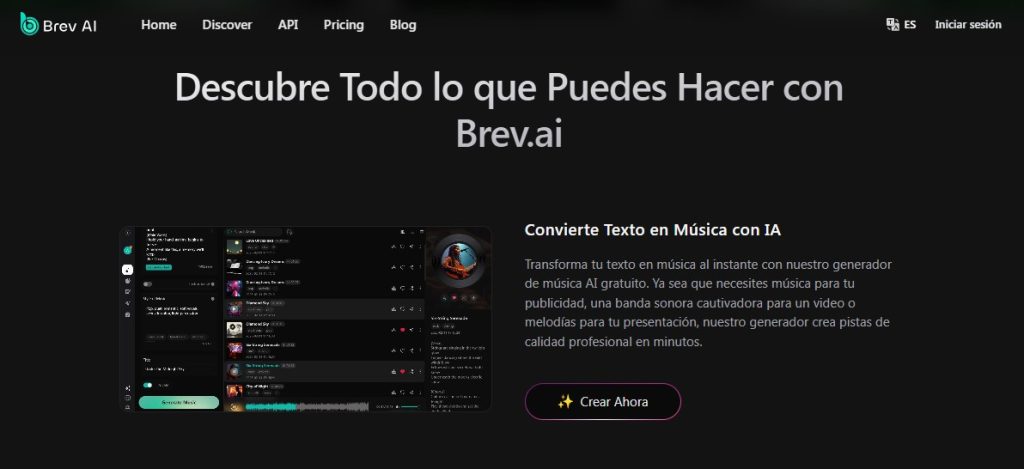 Cómo generar música gratis con IA - usar Brev