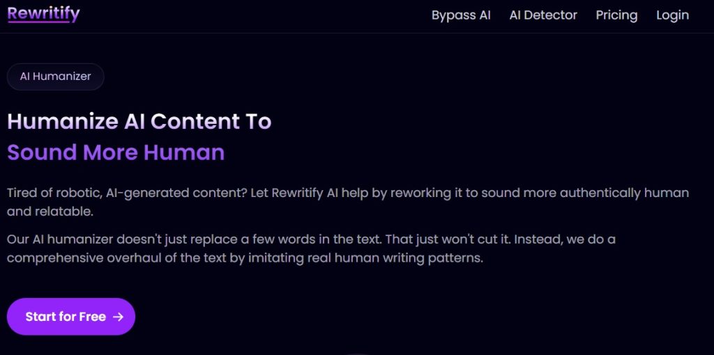 Cómo humanizar contenido de IA - usar Rewritify