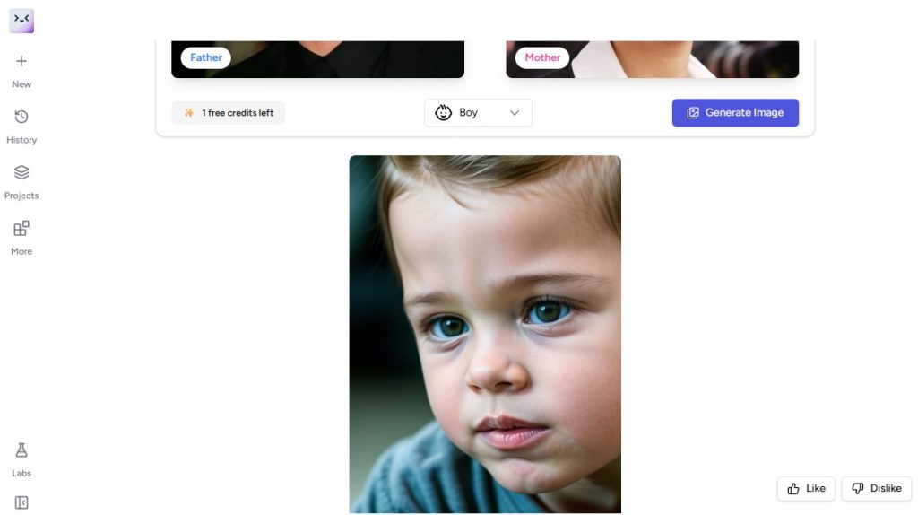 Cómo ver una simulación de mi bebé con IA - usar Merlin AI Baby Generator