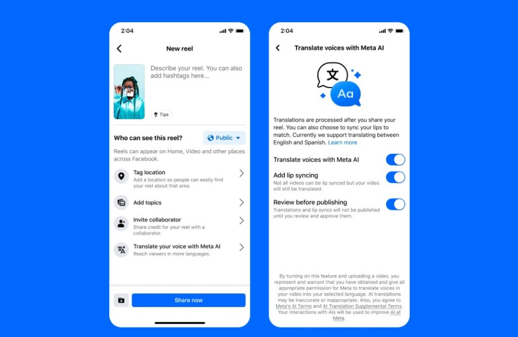 Meta mejora Facebook e Instagram con traducciones de IA