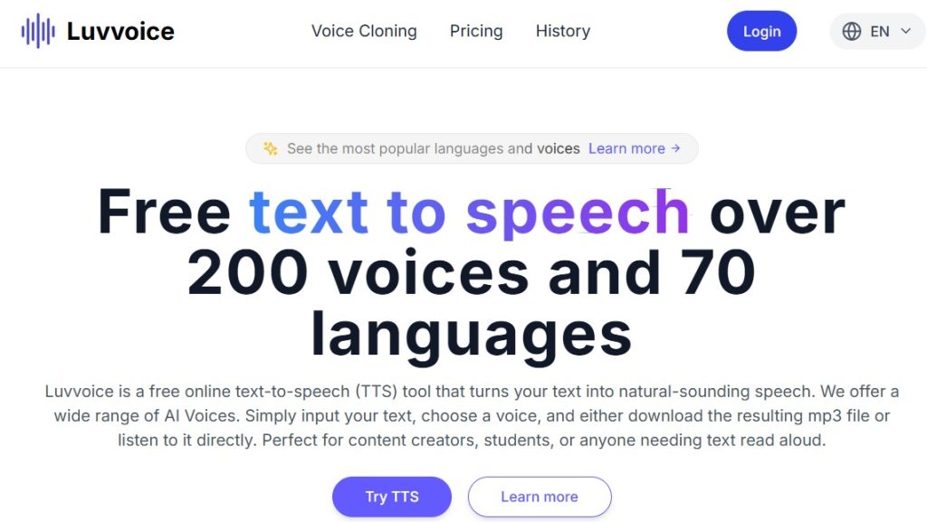 Cómo convertir texto a voz gratis con IA - Luvvoice