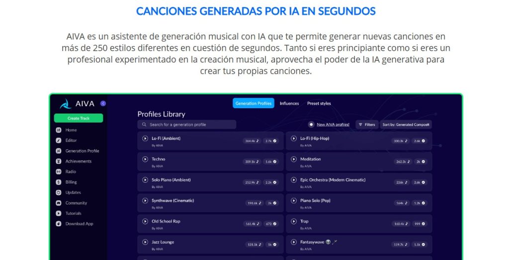 Cómo crear canciones en segundos con IA - usar Aiva