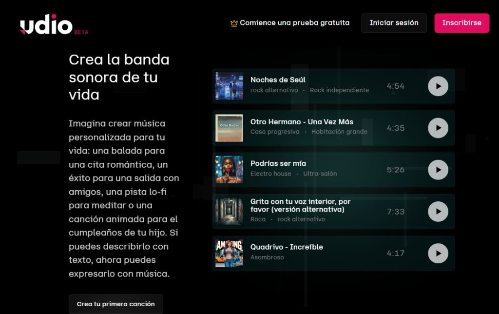 Cómo crear canciones libres de regalías con IA - usar Udio