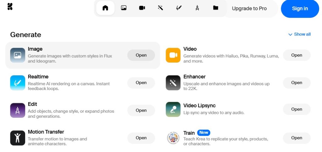 Cómo crear imágenes y videos gratis con IA - usar Krea