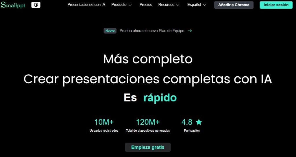 Cómo generar diapositivas con IA - Smallppt