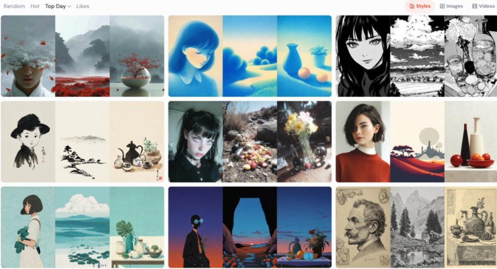 Midjourney mejora su Style Explorer - más estilos, feeds y más